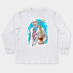 Archie Shepp - An illustration by Paul Cemmick Kids Long Sleeve T-Shirt